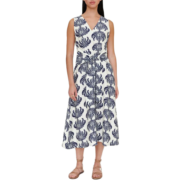 VESTIDO MIDI CON ESTAMPADO PALMS SPRING CONVERSATIONAL - Abito Donna Multicolore 61W/11233 0333 WILD PONY 