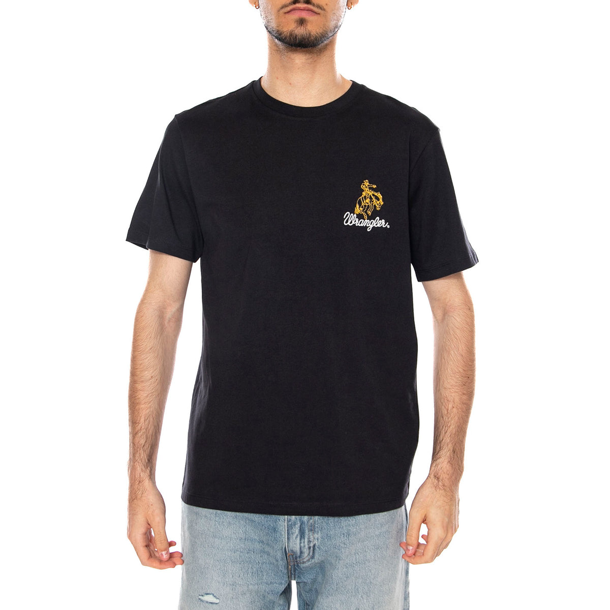 EMBROIDERY TEE BLACK - Maglietta Girocollo Uomo Nera 112377985 BLK WRANGLER 