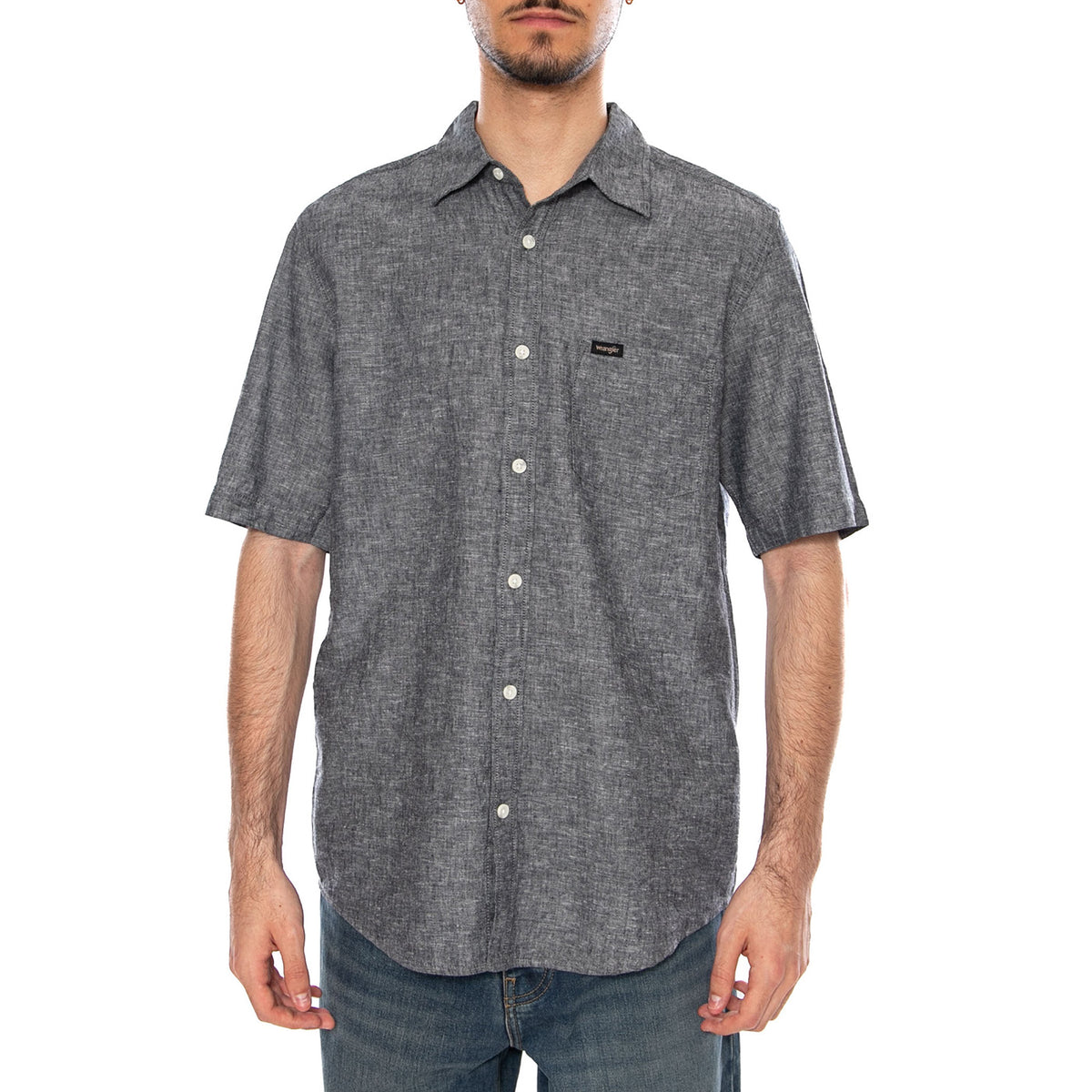 SS 1 PKT SHIRT DARK NAVY - Camicia Maniche Corte Uomo Blu Scuro 112378044 BL WRANGLER 