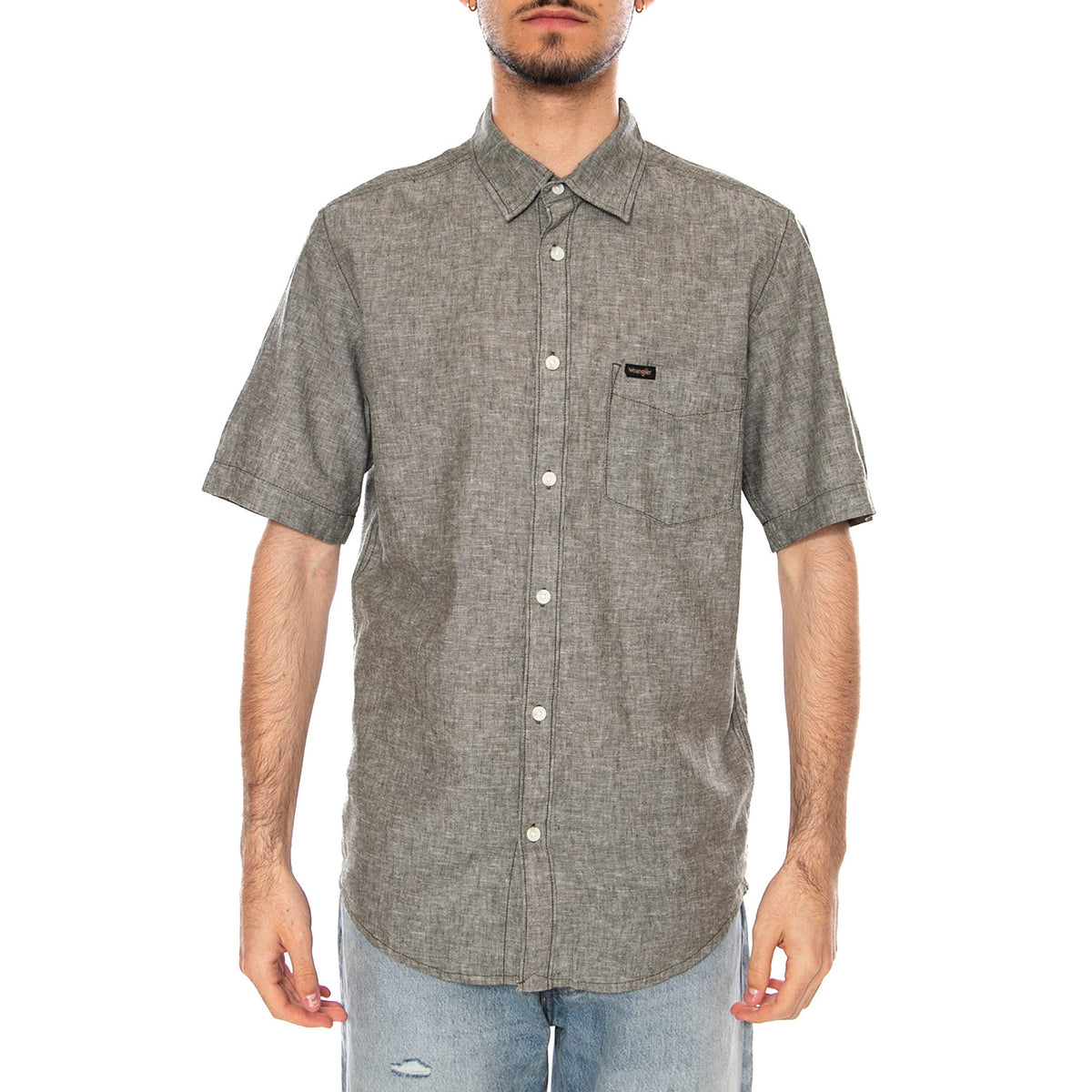 SHIRT DEEP DEPTHS - Camicia Maniche Corte Uomo Beige 112378047 GRN WRANGLER 