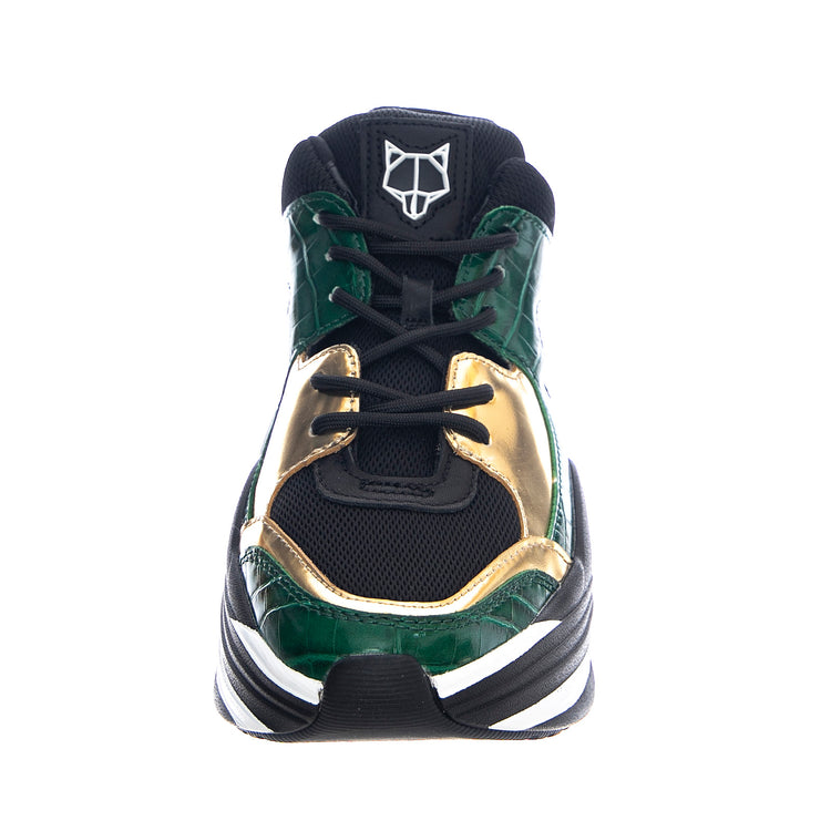 Track Sneakears - Green Croco - Scarpe Profilo Basso Donna Nere / Verdi NWSTRACK-GRNCR . NAKED WOLFE 