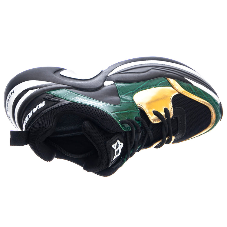 Track Sneakears - Green Croco - Scarpe Profilo Basso Donna Nere / Verdi NWSTRACK-GRNCR . NAKED WOLFE 