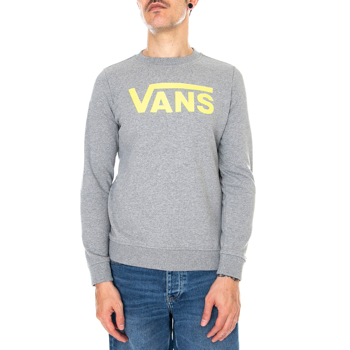 Classic V Crew Sweatshirt Grey Heather - Felpa Girocollo Uomo Grigia VN0A4DREGRH1 . VANS 