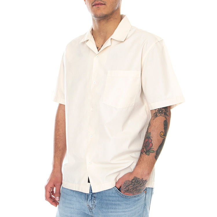 Mens Ray Shirt - Ecru - Camicia Maniche Corte Uomo Beige 330267-360 . ELVINE 