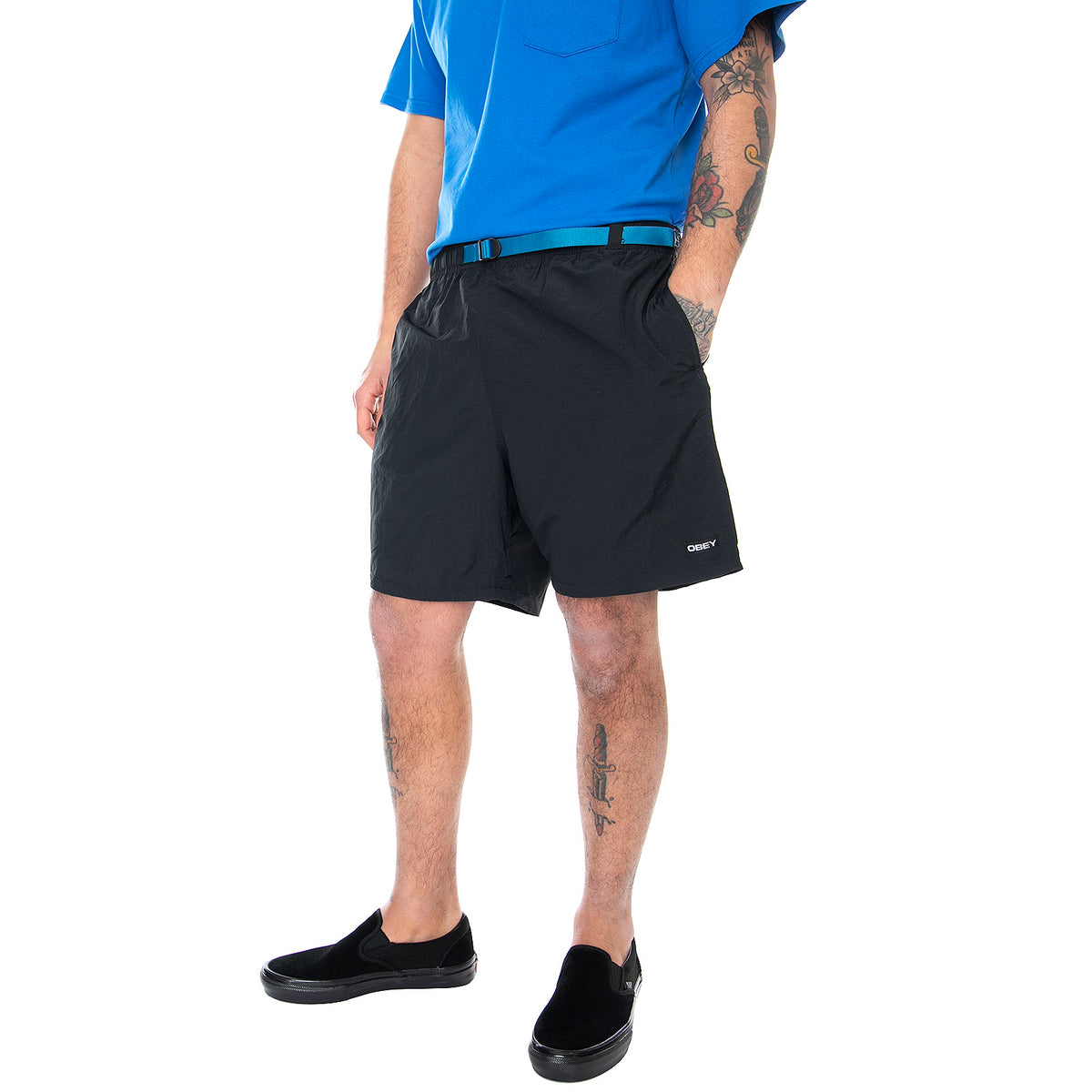 Mens Easy Relaxed Trek Shorts - Black - Bermuda Uomo Neri 172120054-BLK . OBEY 
