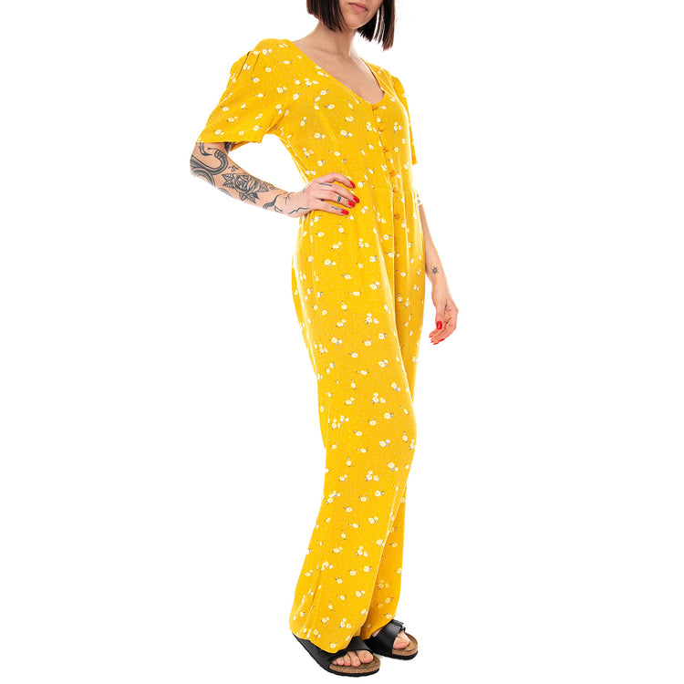 Womens Clover Romper Playsuit - Gold / Multi - Tuta Donna Gialla 242020084-GLD . OBEY 