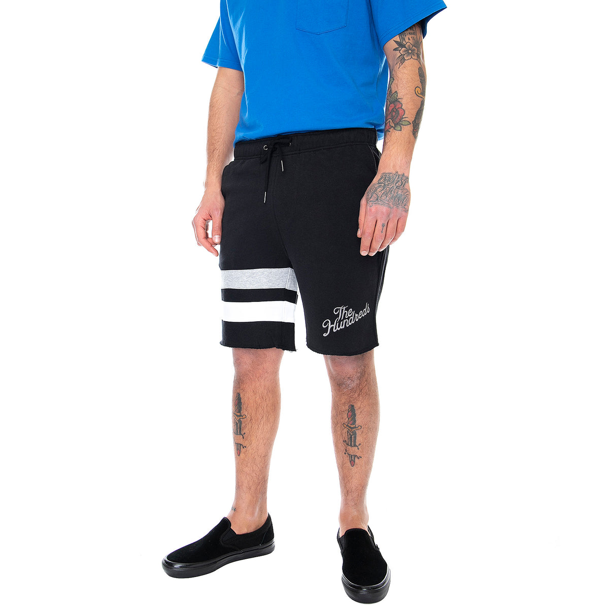 Mens Ashton Cut Off Shorts - Black - Bermuda Uomo Neri T21P205015-BLK . THE HUNDREDS 