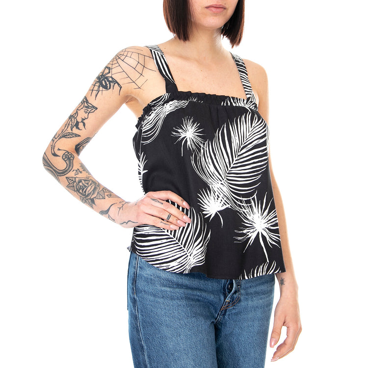Womens Lei Tanktop - Black Palm - Canotta Donna Nera CQ2527-024 . HURLEY 