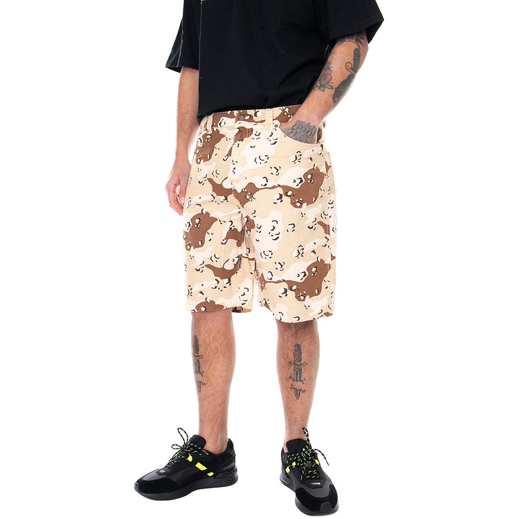 Mens Small Signature Wcamo Shorts - Sand / Rose / Brown - Bermuda Uomo Multicolore KRCKKMQ12116SND . KARL KANI 