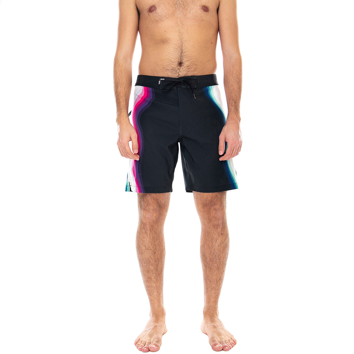 Mens Warped Sidestripe Boardshorts - Black - Bermuda da Bagno Uomo Neri VN0A49QVBLK1 . VANS 
