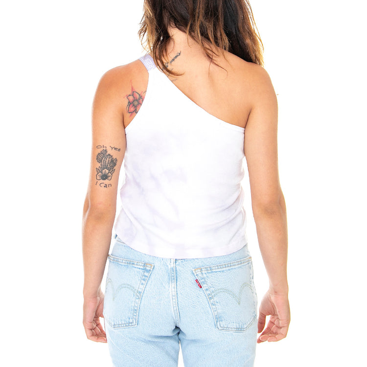 Tie-Dye Rib Asymmetric Vest - Canotta Donna Bianca / Lilac SRAR00002-LLC . ARIES 