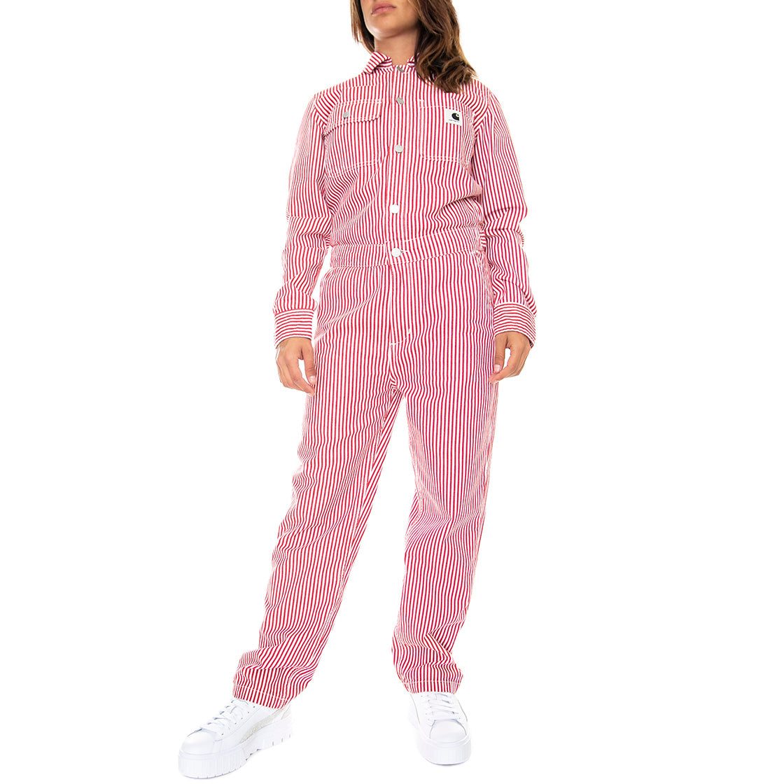 W' Tara Coverall Red / White - Tuta Donna Multicolore I028011.0D5.02.03 . CARHARTT WIP 