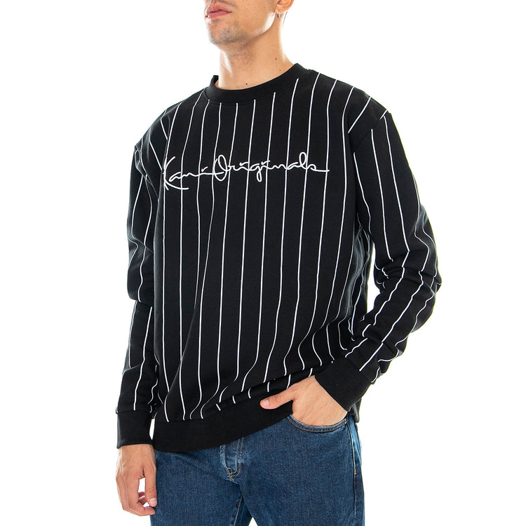 Originals Pinstripe - Felpa Girocollo Uomo Nera KRCKM213-081-1 . KARL KANI 
