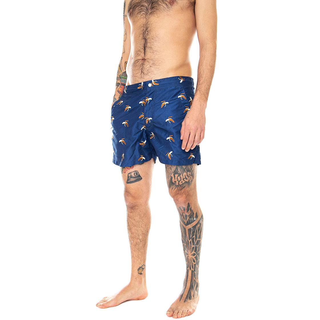 Full Embroidery Banana - Costume da Bagno Uomo Blu / Multicolore 5001-145 . OAS 