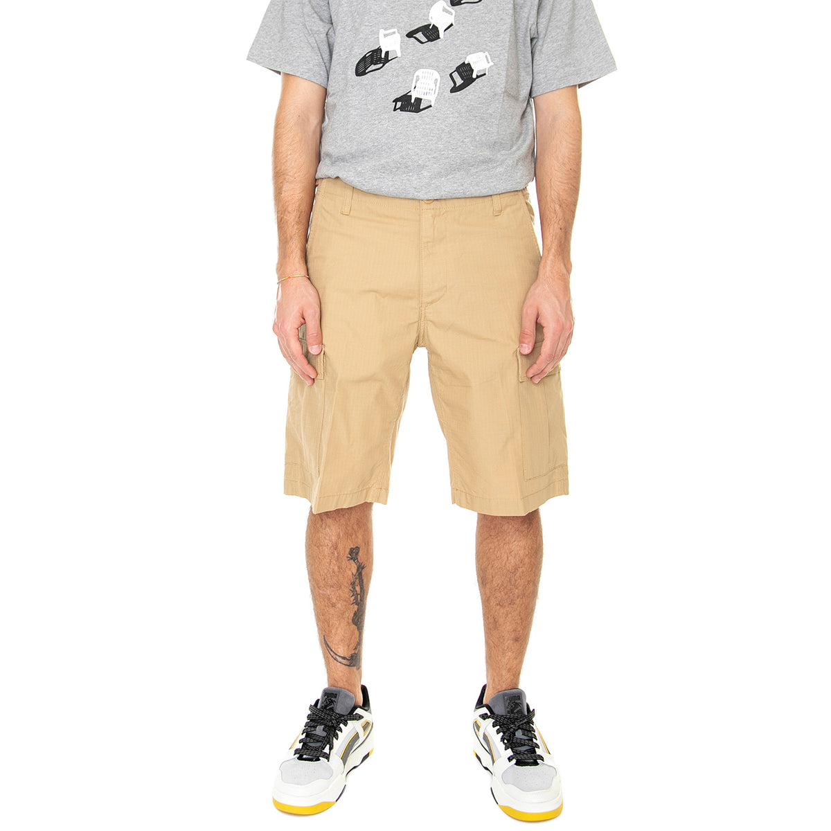 Aviation Short Dusty H Brown Rinsed - Bermuda Uomo Marroni I028245-07E02 . CARHARTT WIP 