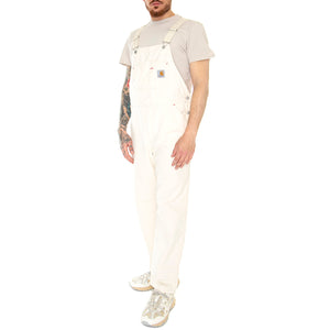 Wesley Bib Natural Rinsed - Salopette Denim Jeans Uomo Bianca I031494-0502 . CARHARTT WIP 