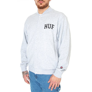 Athletic Cardigan Heather Grey - Cardigan In Felpa Uomo Grigio FL00197-HTGRY . HUF 