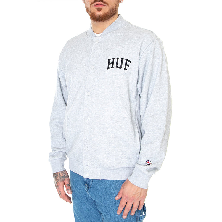Athletic Cardigan Heather Grey - Cardigan In Felpa Uomo Grigio FL00197-HTGRY . HUF 