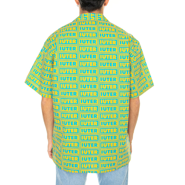 Panel S/S Shirt Canary - Camicia Maniche Corte Uomo Verde / Multicolore 23SIHR10-CANARY . IUTER 