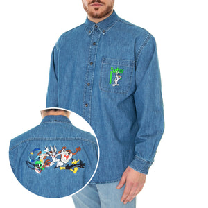 Looney Tunes Denim Shirt Light Blue - Camicia Denim Jeans Uomo Blu 23SIHR53-LIGHT BLUE . IUTER 