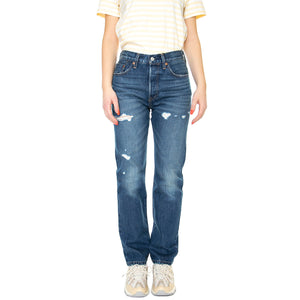 501 Jeans For Women New Life Dark Indigo Worn In - Pantaloni Denim Jeans Donna Blu 12501-0423 . LEVIS 