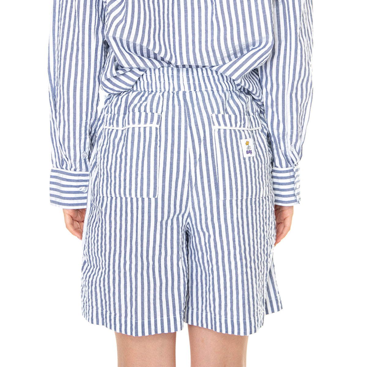 W' Elena Short SS Matching Sets Light Blue Multi - Bermuda Donna Blu / Multicolore 272120095-LBL . OBEY 
