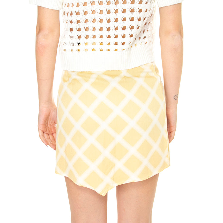 Falda Corta de Tiro Alto con Estampado de Cuadros - Gonna Multicolore 31W/11205 . WILD PONY 
