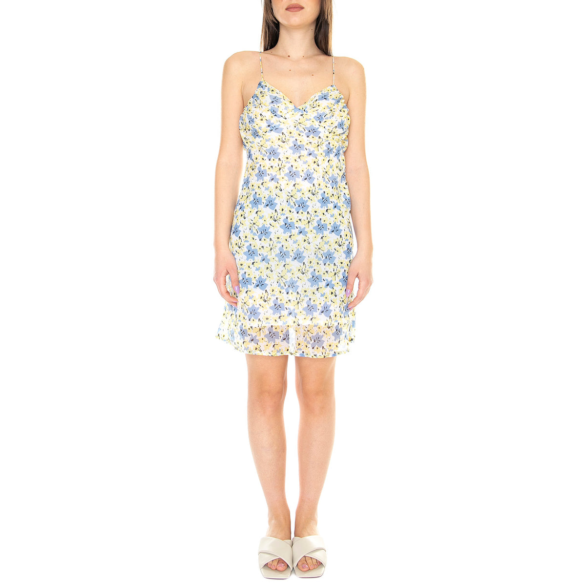 Vestido Corto de Tirantes con Estampado Floral - Abito Donna Multicolore 31W/41243 . WILD PONY 