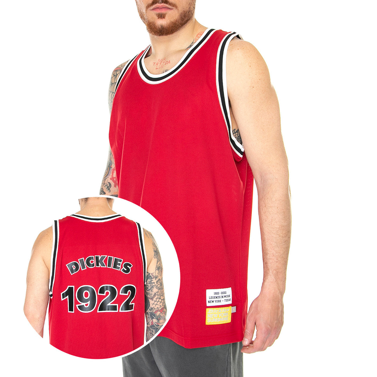 NYS Basketball Jersey English Red - Canotta Uomo Rossa DK0A4Y45ER01 . DICKIES 