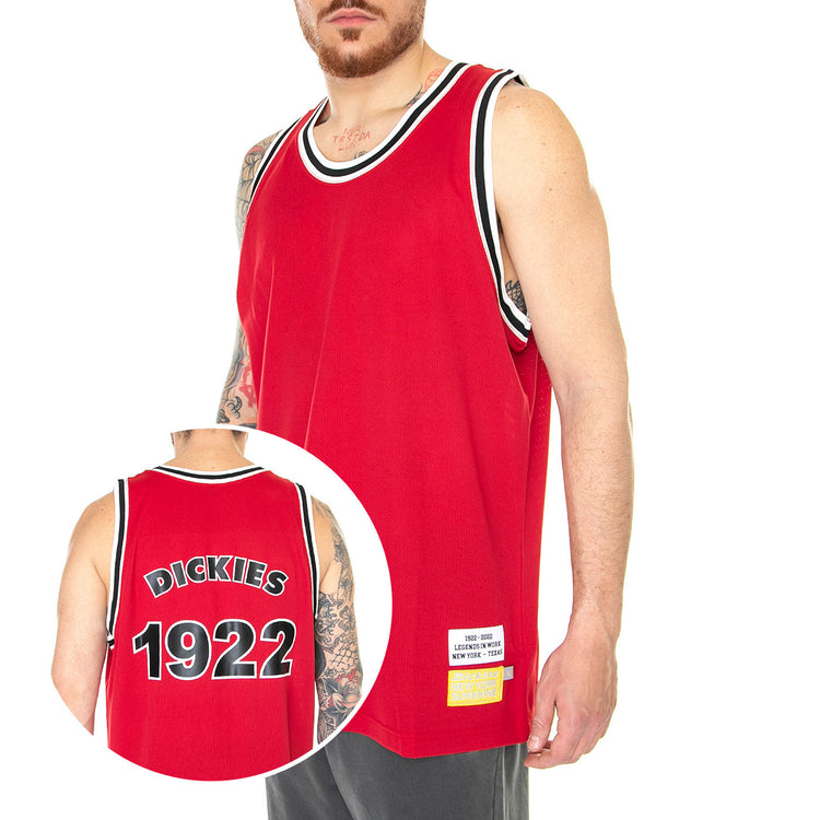 NYS Basketball Jersey English Red - Canotta Uomo Rossa DK0A4Y45ER01 . DICKIES 