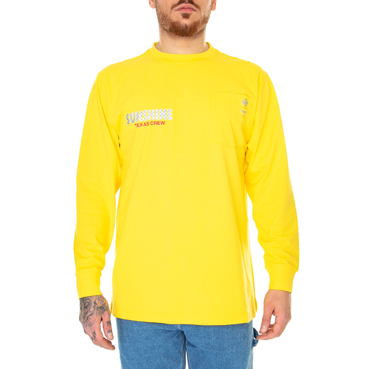 Nys LS Yexas Crew Tee Dark Yellow - Maglietta Maniche Lunghe Uomo Gialla DK0A4Y4GD621 . DICKIES 