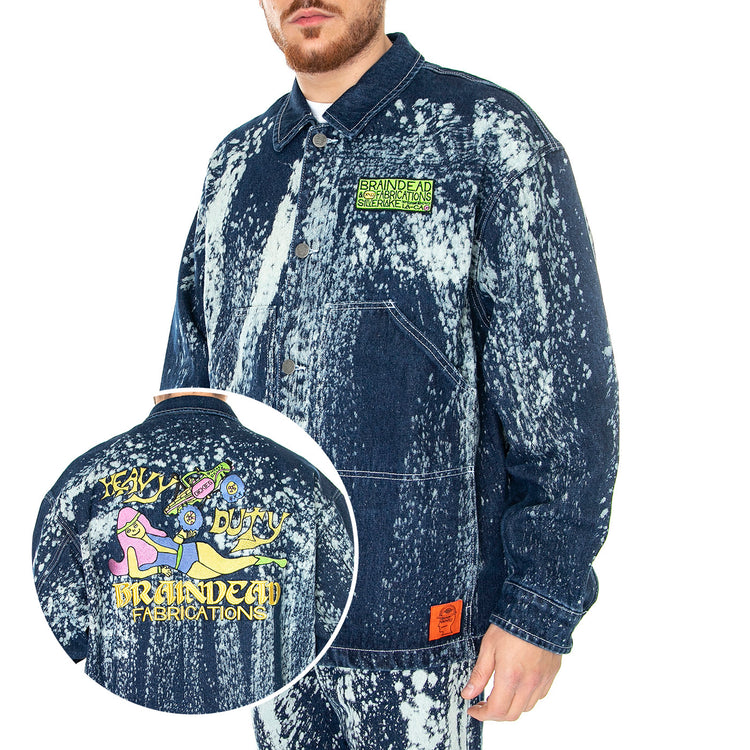 BD x DICKIES Gardening Jacket Bleached Denim - Giacca Uomo Blu Denim / Multicolore DK0A4YCQE971 . DICKIES 