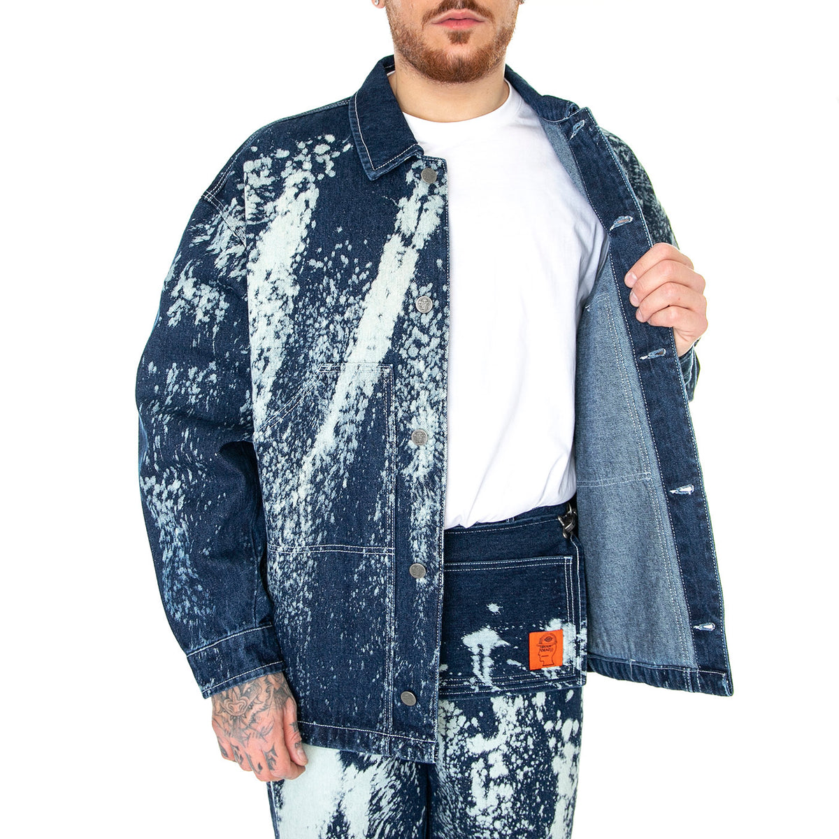 BD x DICKIES Gardening Jacket Bleached Denim - Giacca Uomo Blu Denim / Multicolore DK0A4YCQE971 . DICKIES 