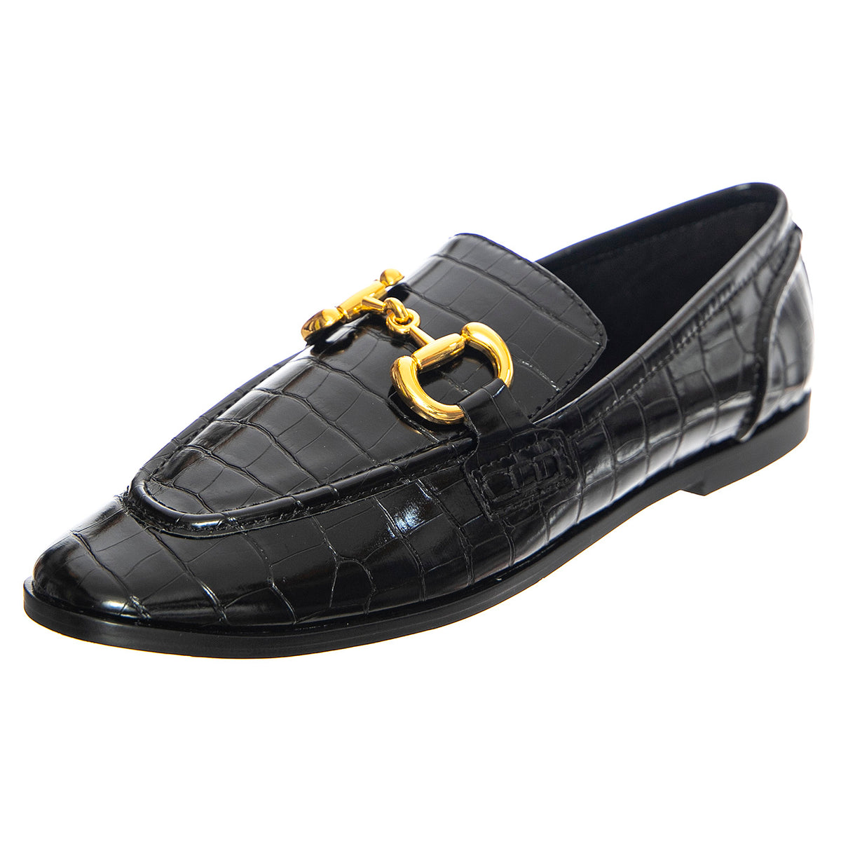 W' Velviteen Black Croco - Mocassini Donna Neri JCSJCD-131-1-17-BLA . JEFFREY CAMPBELL 