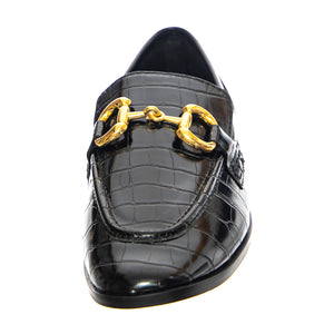 W' Velviteen Black Croco - Mocassini Donna Neri JCSJCD-131-1-17-BLA . JEFFREY CAMPBELL 