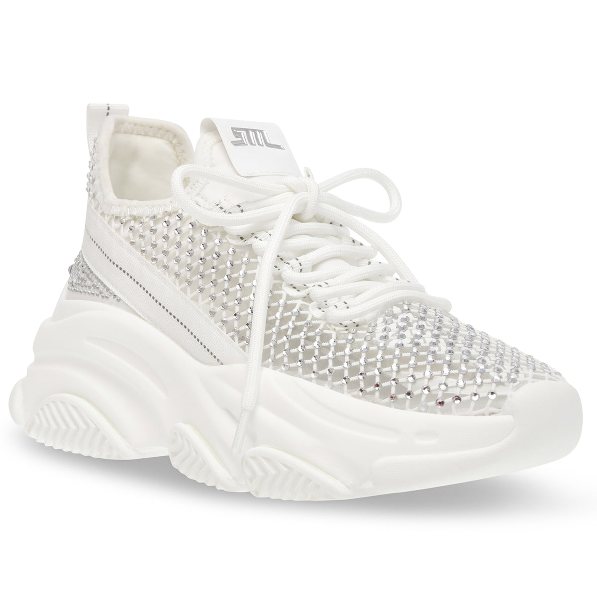 Poise White Mesh + TPU + Stones - Scarpe Stringate Profilo Basso Donna Multicolore SMPPOISE-WHT . STEVE MADDEN 