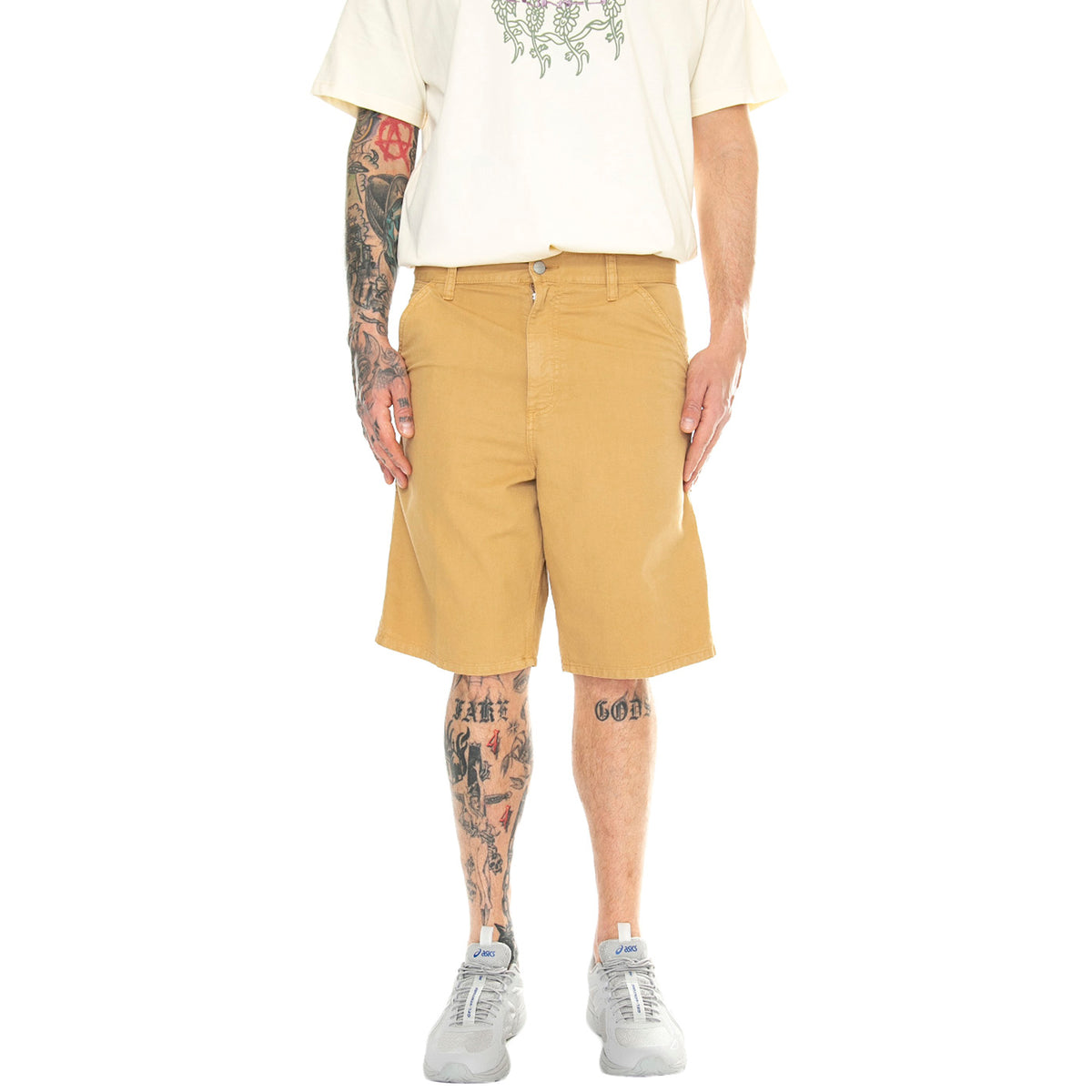 Single Knee Short Bourbon /garment dyed - Bermuda Uomo Marroni I031504.1YHGD . CARHARTT WIP 