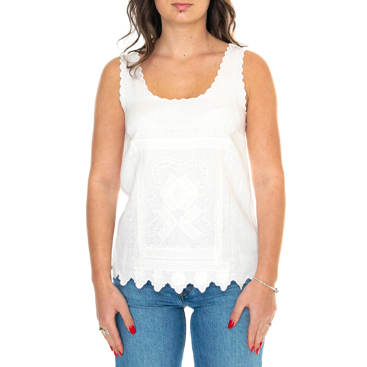 S/S Blouse Green - Top Donna Bianco 86207339 . MD'M 