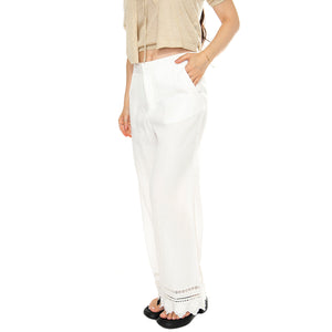 Trouser White - Pantaloni Donna Bianchi 87307340 . MD'M 