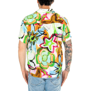 Requiem Woven S/S Golden Shirt Brown Multi - Camicia Maniche Corte Uomo Multicolore 181210402-GBR . OBEY 