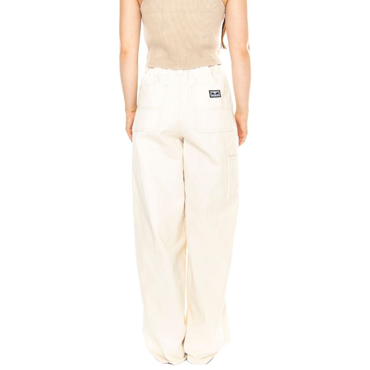 Obey Lily Carpenter Denim Unbleached - Pantaloni Denim Jeans Donna Beige 242010052-UBL . OBEY 