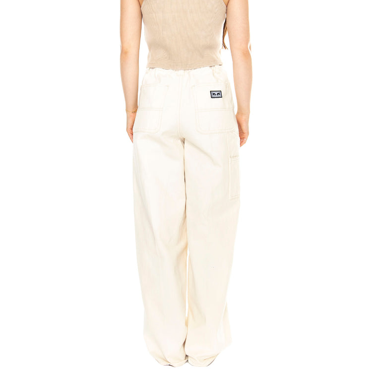 Obey Lily Carpenter Denim Unbleached - Pantaloni Denim Jeans Donna Beige 242010052-UBL . OBEY 