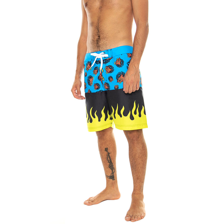 Delfino Devil Mask Blue - Costume da Bagno Uomo Multicolore SCA-SHR-5122 . SANTA CRUZ 
