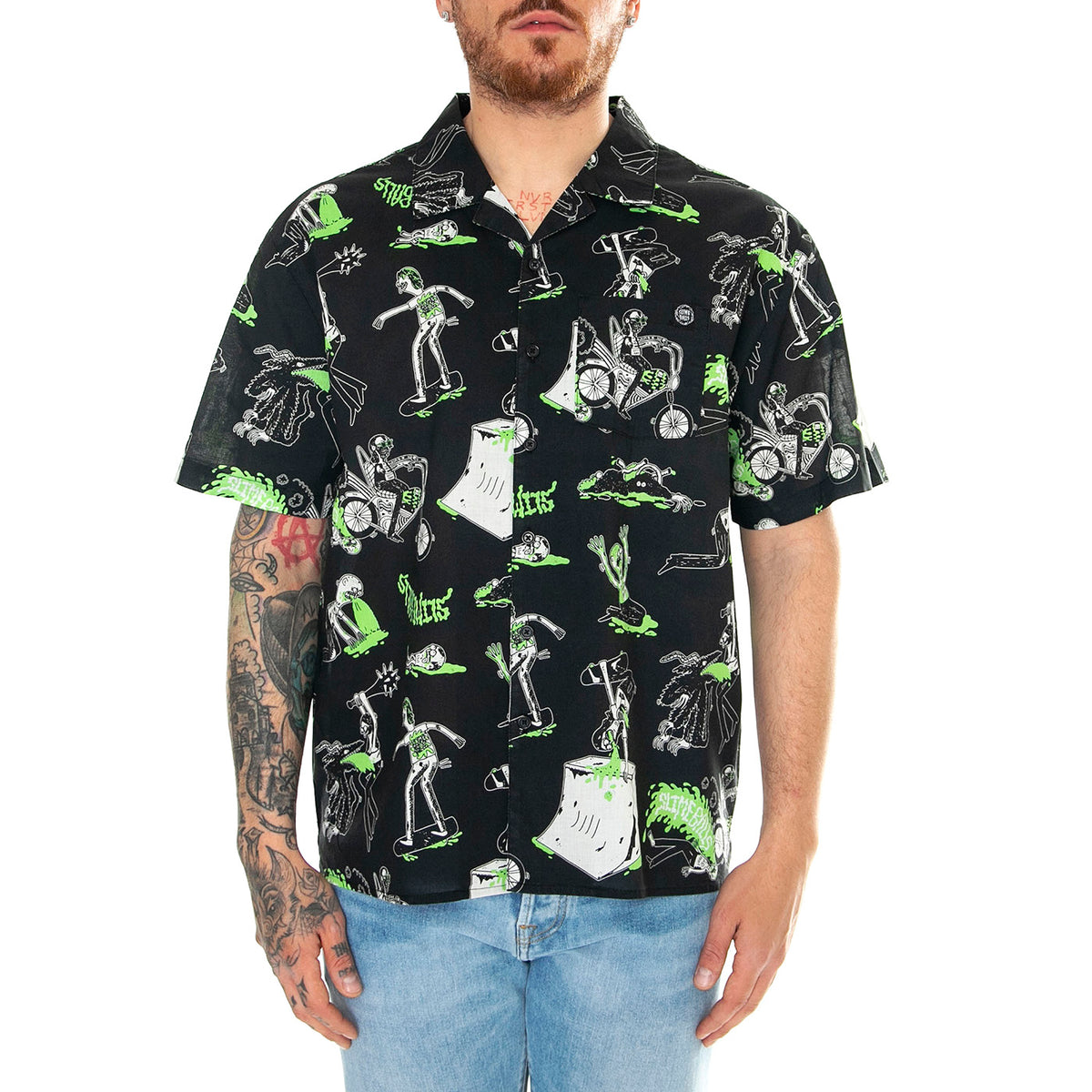 Scene Report Black - Camicia Maniche Corte Uomo Multicolore SCA-SHT-0728 . SANTA CRUZ 