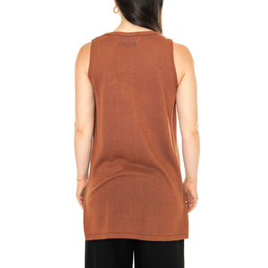 Cárdigan punto tipo chaleco marrón Brown - Cardigan Donna Marrone 41W/10616 . WILD PONY 