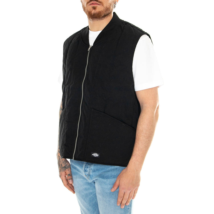Quilted Vest Black - Giacca Smanicata Uomo Nera DK0A4YVGBLK1 . DICKIES 