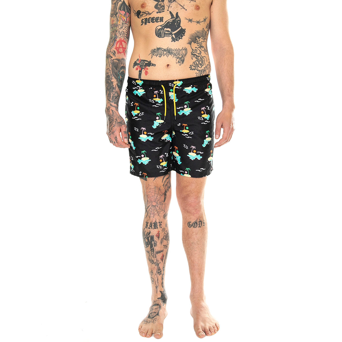 Island In The Sun Long Swimshorts 9300 - Costume da Bagno Uomo Nero ISL123-9300-9300 . HAPPY SOCKS 