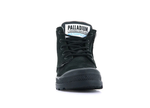 Pampa Hi Cuff Wps Oz Black / Black - Scarpe Stringate Profilo Alto Bambini Nere PAK57217-010-M . PALLADIUM 