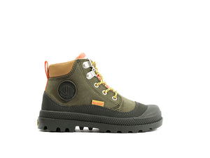 Pampa Hi Cuff Hkr Wp Olive Night - Scarpe Stringate Profilo Alto Bambini Verdi PAK58891-325-M . PALLADIUM 