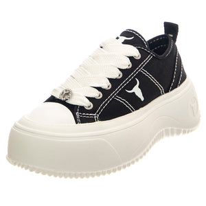 Intentions Black / White Canvas / Brave White - Scarpe Donna Nere WSPINTENTIONS-BLKSIL . WINDSOR SMITH 
